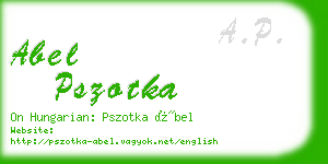 abel pszotka business card